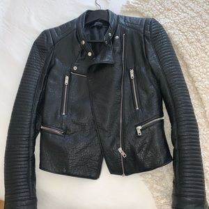 Black motto faux jacket Zara